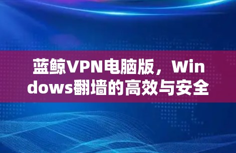 蓝鲸VPN电脑版，Windows翻墙的高效与安全之选