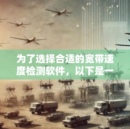 为了选择合适的宽带速度检测软件,以下是一个有条理的分析和建议 为了选择合适的宽带速度检测软件,以下是一个有条理的分析和建议